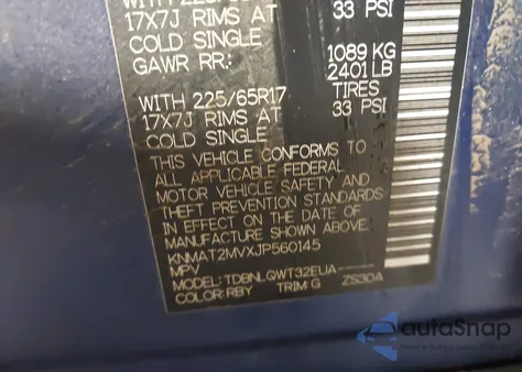 2018 Nissan Rogue Sv z USA, uszkodzony, nr VIN KNMAT2MVXJP560145